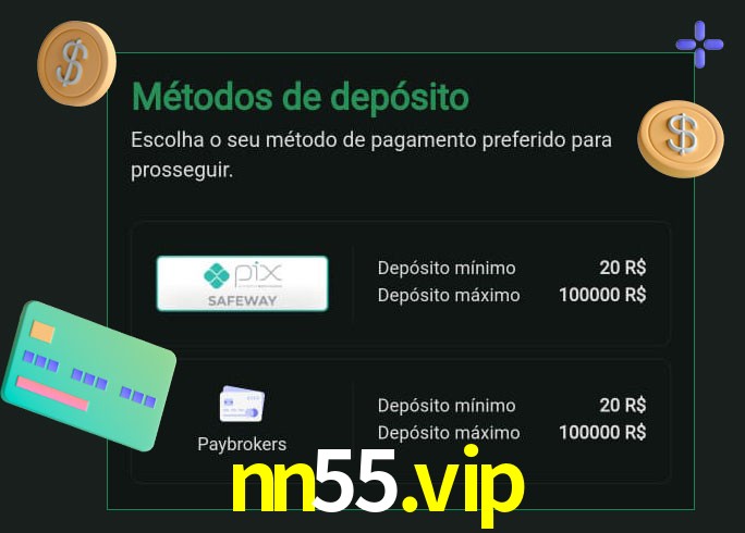 O cassino nn55.vip oferece uma grande variedade de métodos de pagamento